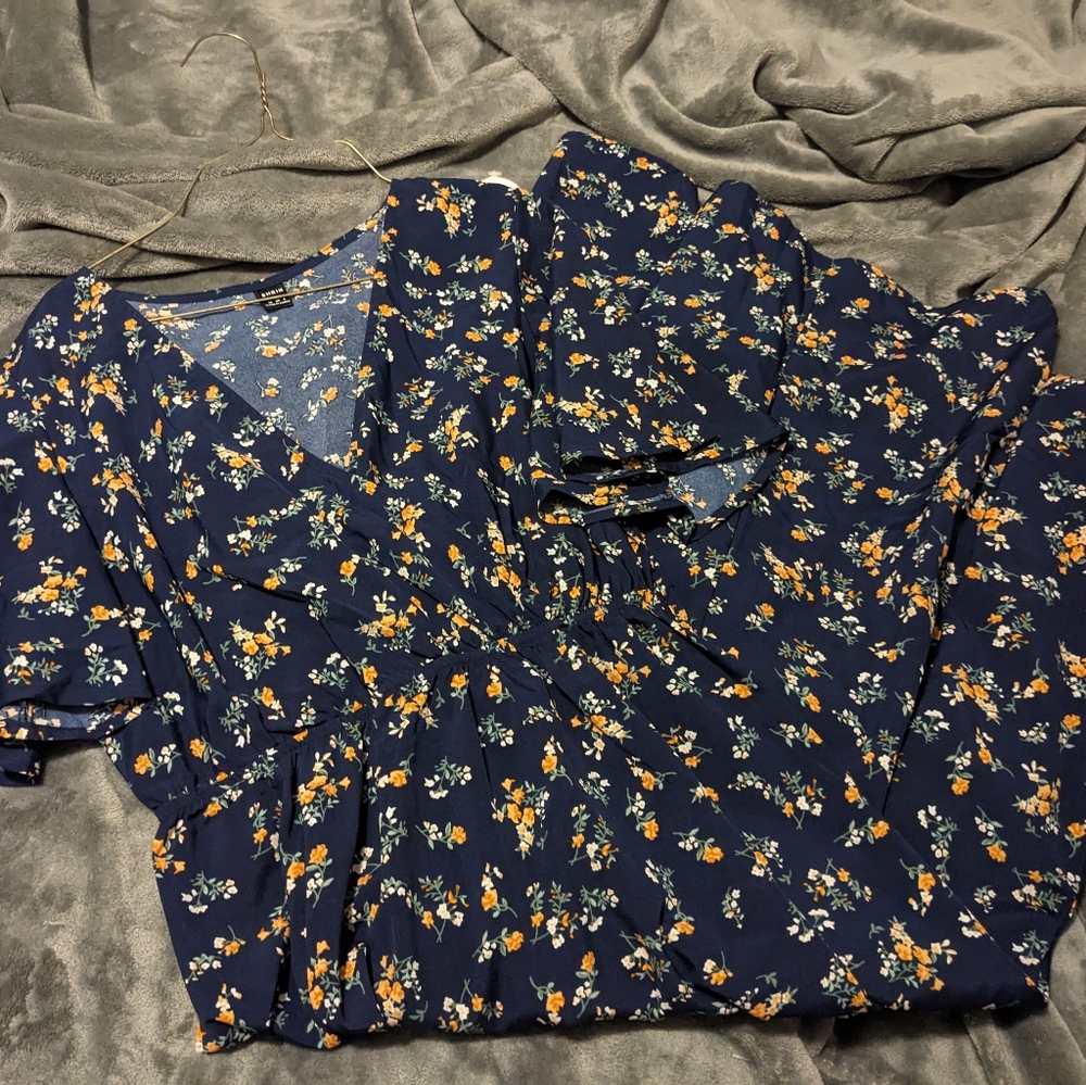 Blue floral dress